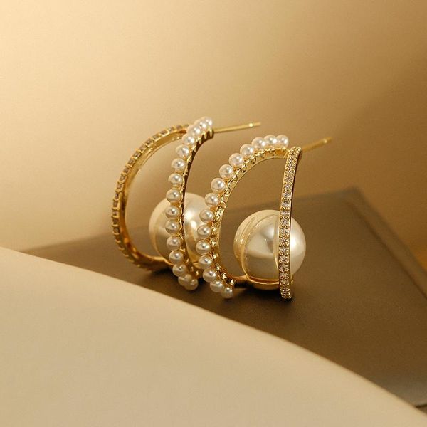 

dangle & chandelier celebrity style luxury pearl geometric elements drop earrings for woman korean fashion jewelry party girl's unusual, Silver