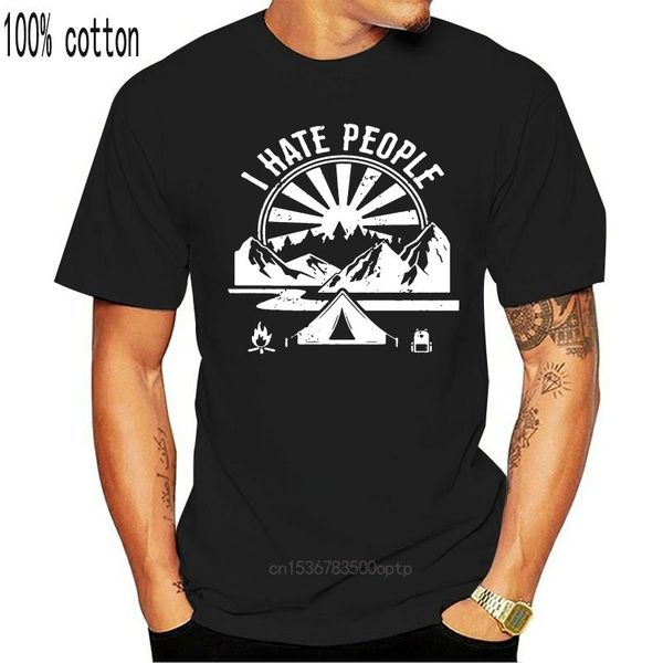 

women's t-shirt i hate people camping t shirt s-3xl love summer gift, White