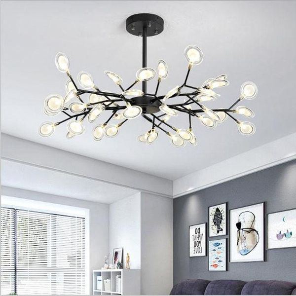 

modern chandelier nordic living room art designer creative firefly lamps black/gold multiple heads home commercial hanging light chandeliers