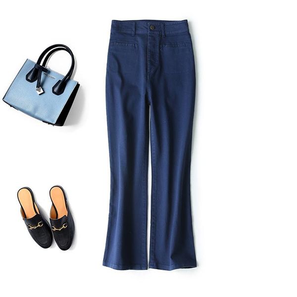 

2021 autumn arrival office lady jeans trousers pants women hmr20458oct3 women's, Blue