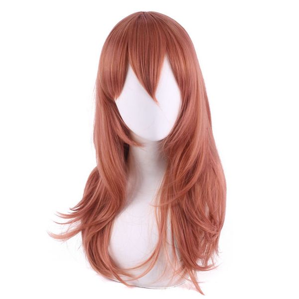 

anime chainsaw man angel devil cosplay wig dark orange 50cm long heat resistant fiber hair role play wig, Black