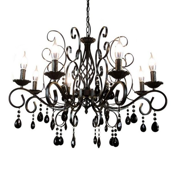 

led bulb candle light lamp european retro chandelier metal body glass crystal decoration lighting fixture chandeliers