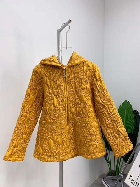 

women's jackets winter plus size women cotton coats vintage embroidered pleated craft hooded zip cropped jacket alternative clothi, Black;brown