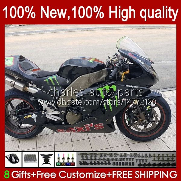 Kawasaki Ninja ZX 10 R 1000 CC ZX1000 2004 2005 Vücut 9no.113 için ZX-10R ZX1000CC 04-05 ZX1000C ZX 10R 1000CC ZX10R 04 05 Motosiklet Perazik Kiti Parlak Siyah