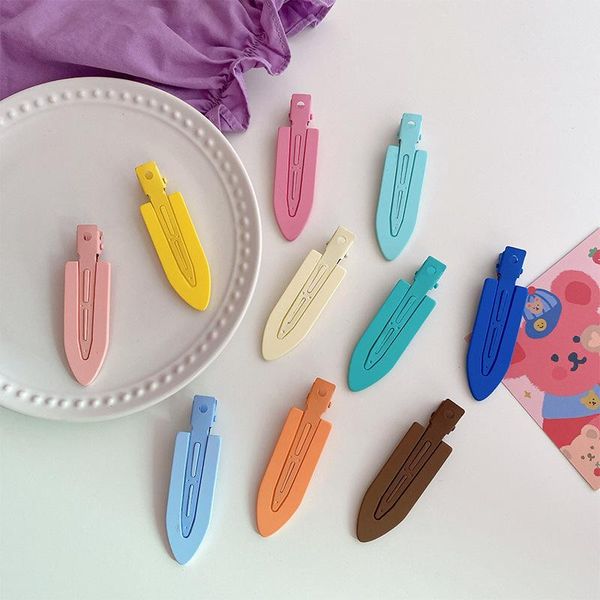 

hair clips & barrettes ins macarons color simple fashion clip accessories no crease metal hairgrip for girls, Golden;silver