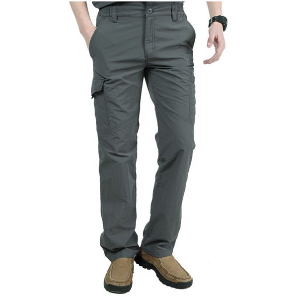 

nice plus size mens style tide pants men summer breathable male trousers joggers army pockets casual pant, Black