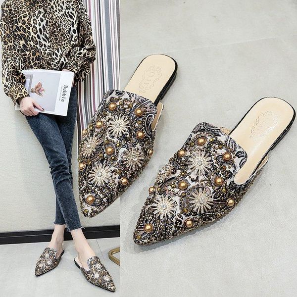 

luxury ladies mueller shoes summer slippers low heel flat casual, Black