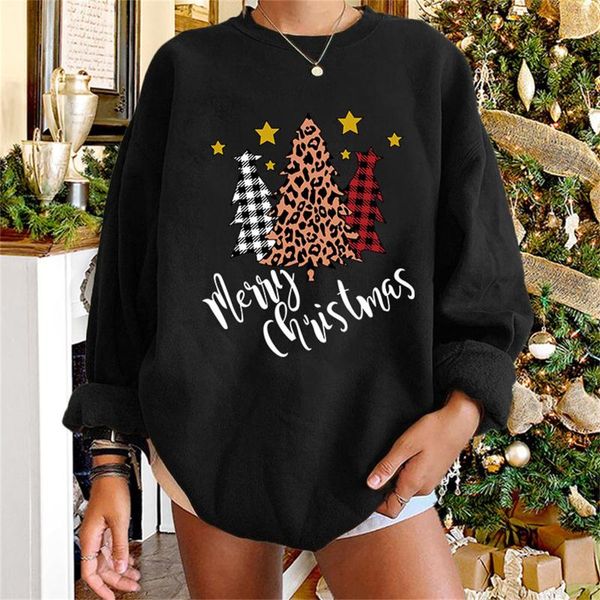 

women's hoodies & sweatshirts sweatshirt women cotton womens pullover loose christmas crewneck long sleeve casual basic ropa mujer hood, Black