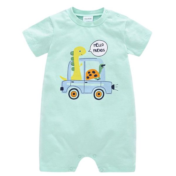 

baby boy girl romper short sleeve summer 100% cotton body clothes cartoon design born jumpsuit jumpsuits, Blue