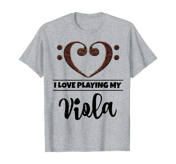 

bass clef musical heart i love playing my viola musician t-shirt, White;black