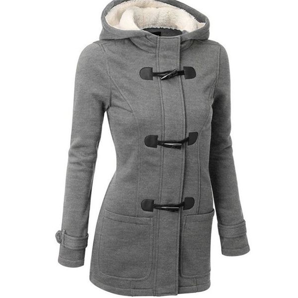 

casual women trench coat autumn zipper hooded female long horn button outwear ladies pluse size s-5xl 211026, Tan;black