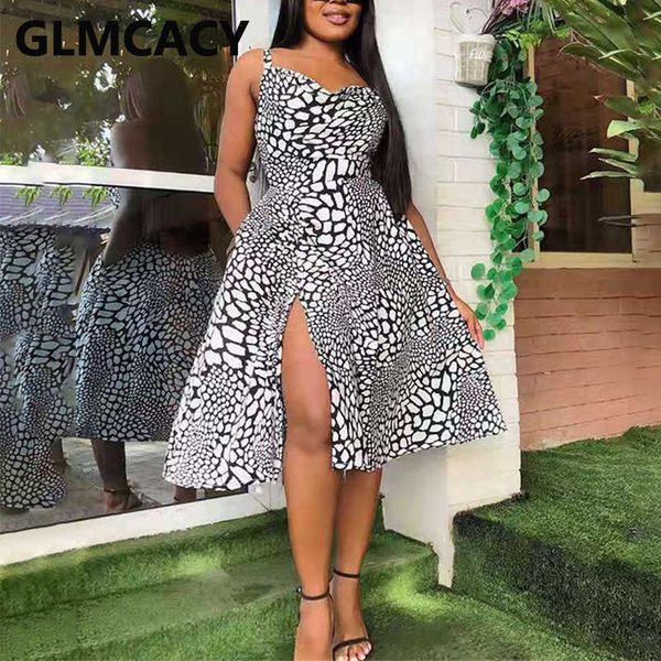 

spaghetti strap summer slit midi dress elegant chic streetwear dresses 210702, Black;gray