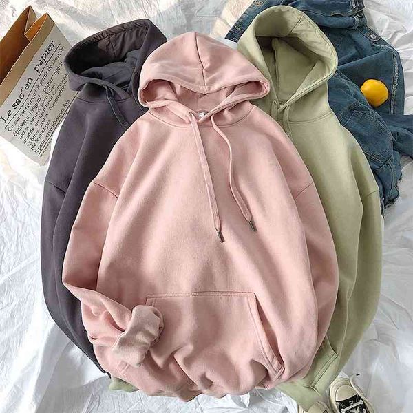 

2021men's hooded sweater 2020 new pullover loose color versatile large autumn fashion coat, Black