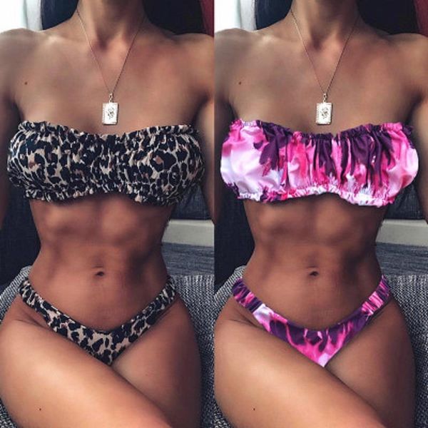 

swimsuit female solid leopard swimwear women high cut bikini bathing suit biquinis 2021 swimming set women's, White;black