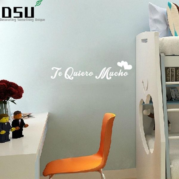 

sales spanish quote wall stickers te quiera mucha i love you letterings bedroom decals home decoration wallpapers