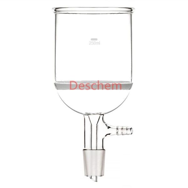 

250ml 24/29 glass buchner funnel coarse filter w/10mm hose adapter lab glassware supplies
