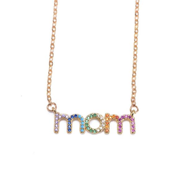 

pendant necklaces fashion colorful mom women's necklace decoration jewelry for women long snake chain gift mother's day cubic zirc, Silver
