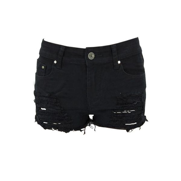 

women's shorts women nightclub cut-outs denim side bandage dance jeans ladies tassel skinny booty 51490, White;black