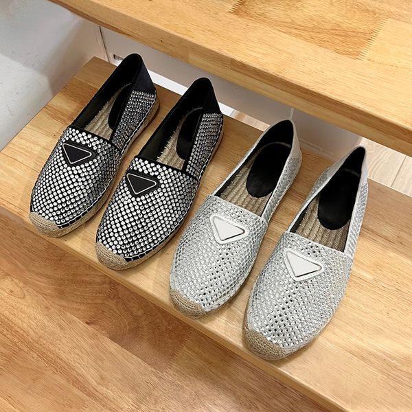 Factory Outlet Designer Damen Fischerschuhe Mode Volldiamant Dekoration Hand Nähen bequeme Slipper Frühling und Herbst Lässiger flacher Damenschuh