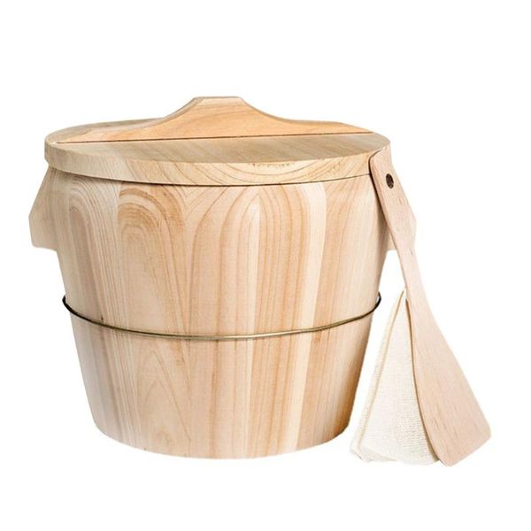 

storage bottles & jars 1 set steamed rice wooden bucket steamer with lid