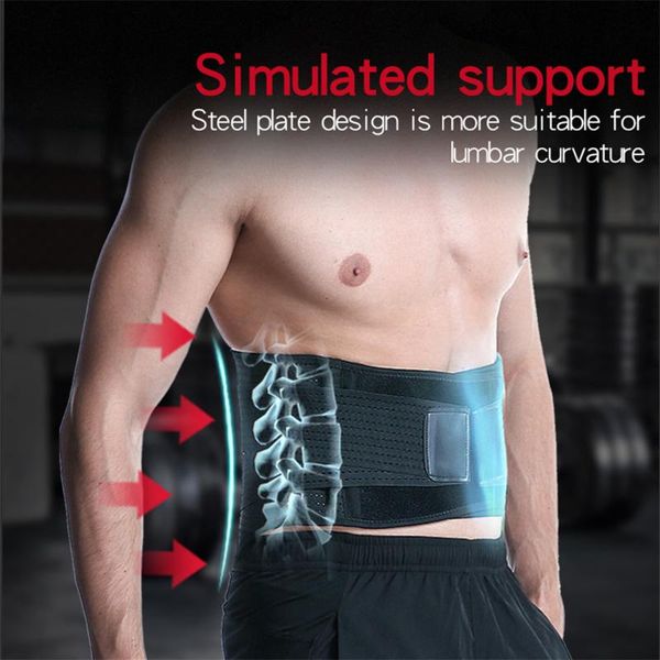 

waist support nylon black protection sports belt y adjustable steel plate double compression hollow knit foot basket, Black;gray