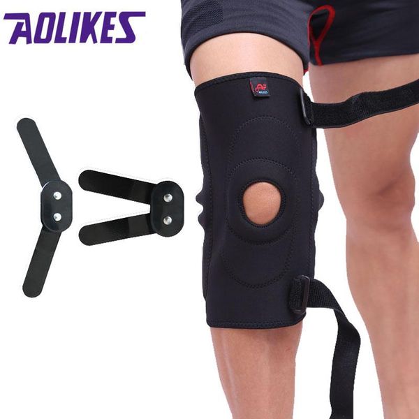 

elbow & knee pads 1pcs aolikes adjustable hinged brace compression supports kneepad relief for basketball volleyball, Black;gray
