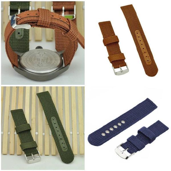 

watch bands simple band solid color strap nylon mesh watchbands 20mm 22mm 24mm women men sport watches belt accessories j55, Black;brown