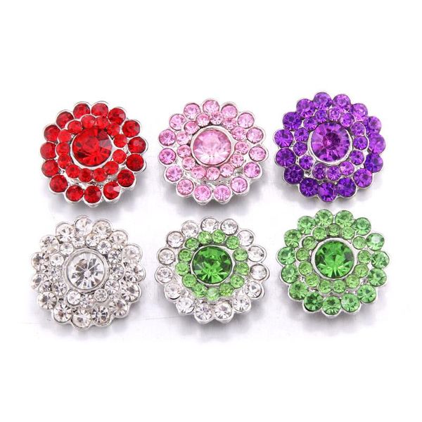 

charm bracelets luxury 10pcs/lot 18mm metal snap button jewelry rhinestone buttons for fit diy snaps bracelets&bangles, Golden;silver
