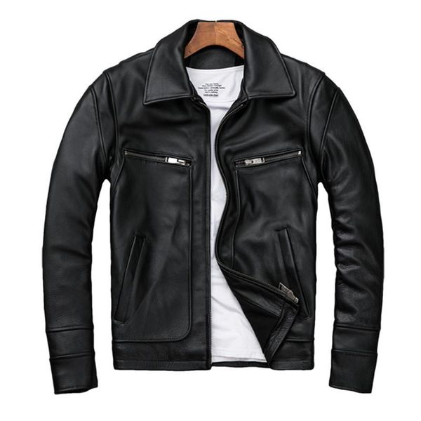 

men's leather & faux 2021 black men casual jacket plus size xxxxxl genuine thick cowhide spring russian natural coat