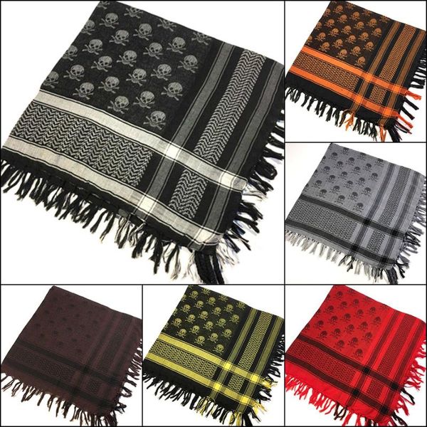 

cycling caps & masks skull men's scarf keffiyeh palestine shemagh head neckwarmer desert arabic shawl neck military tactical paintball, Black