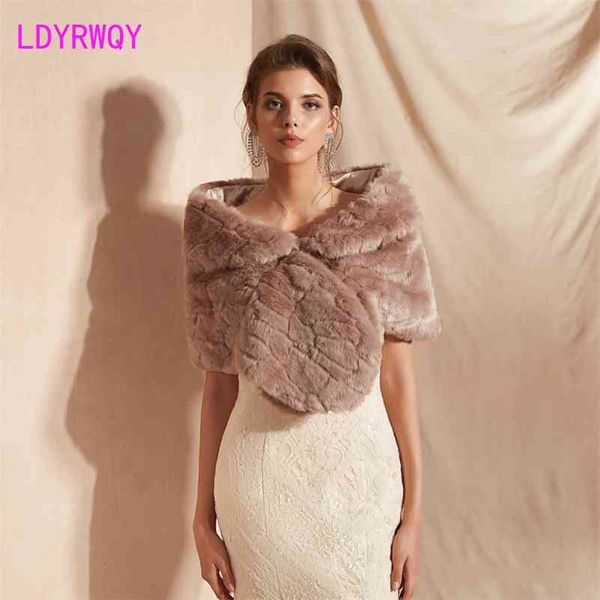 

winter european and american style fashion coat mink fur shawl 210416, Black