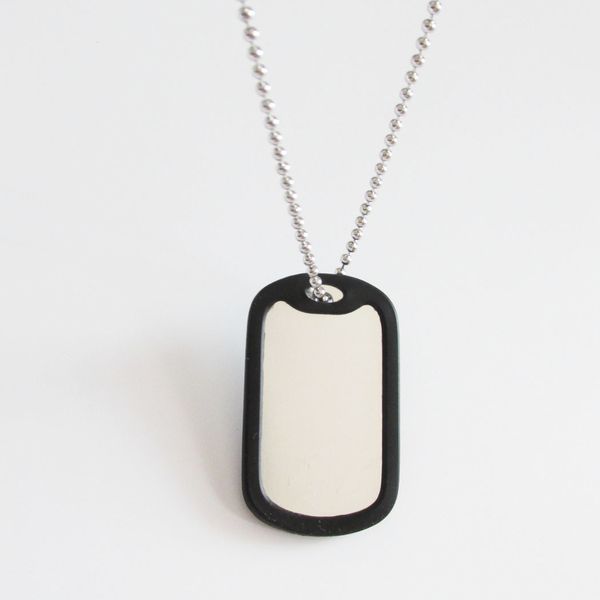 

factory aluminum military dog tag with rubber silencer 100sets/lot and 60cm bead chain army men pendants