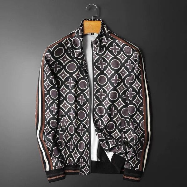 

men's jackets jacket 2021 autumn and winter fashion trend printing casual top, Black;brown