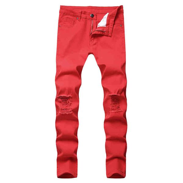 

Men's Jeans Designer Brand Men Black Skinny Ripped Stretch Slim Fashion Hip Hop Swag Man Casual Denim Biker Pants Overalls Jogger CJ4D, Blue