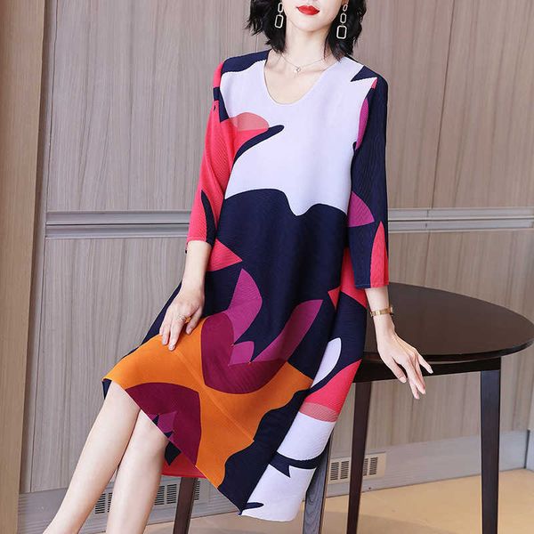 

vanovich fashion women dress spring and summer pluz size cotton ladies round collar clothing 210615, Black;gray