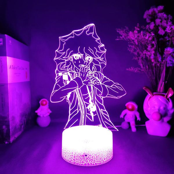 

night lights danganronpa v3 figure nagito komaeda 3d visualization led light computer game setup room backlight colorful art decor gift