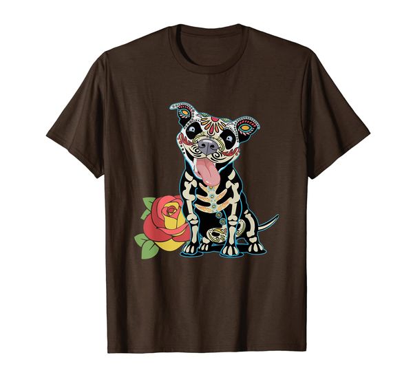 

Day of Dead Pitbull Skull Rose Funny Dog Lover Gift Tee T-Shirt, Mainly pictures