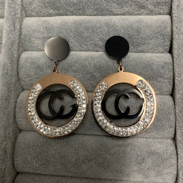

never fade mix christmas gift exaggerated large dangle diamond letter long tassel drop earrings for girl women rose gold filled love wedding, Silver