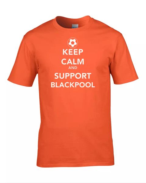 

keep calm and support blackpool -mens football supporter t shirt, White;black