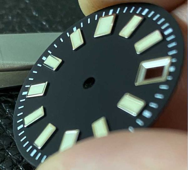 

repair tools & kits 6105 c3 green luminous 29mm black watch dial for nh35a movement