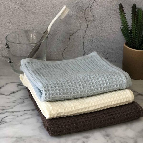 

towel 3 pcs 100% cotton waffle face towel, solid color super absorbent