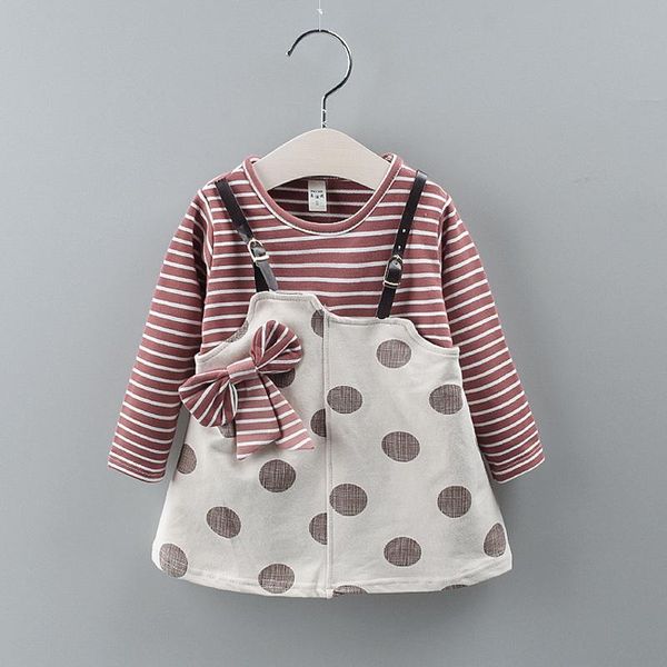 

girl's dresses spring fall infant baby girls clothing striped straight dress for born girl clothes 1st birthday christmas, Red;yellow