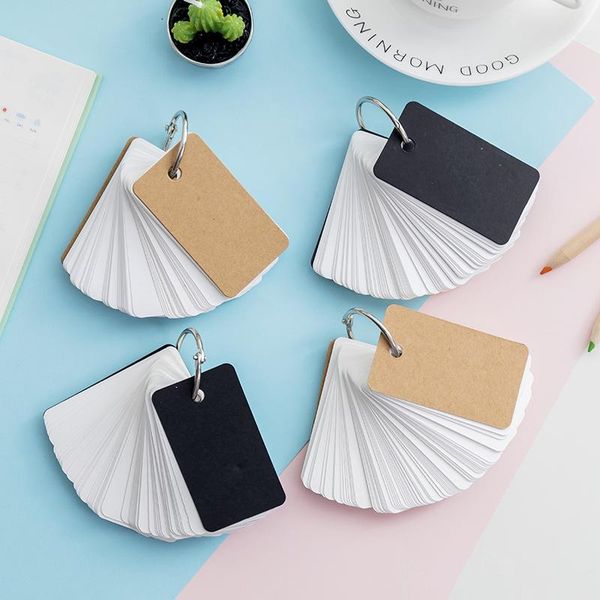 

keychains fashion keychain black cardboard cover word key ring kraft paper iron loose leaf memory card, Silver