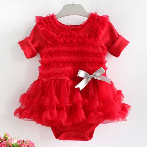 Schöne Mädchen Langarm Rüschen Strampler Tutu Outfit Herbst Geboren Baby Kleid mit Stirnband Spitze Kleidung 210529