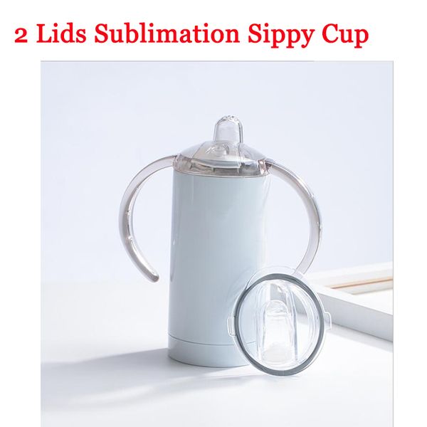 

2 lids sublimation sippy cups 12oz straight child pacifier cup tumblers diy stainless steel tumbler with handle double wall insulated baby m