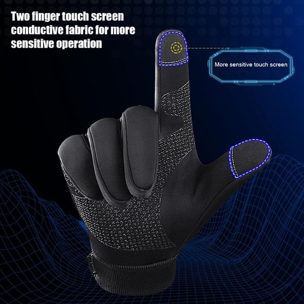 

full finger gloves touch screen biking portableÂ winter outdoor sports running windproof dustproof cycling parts for kyncilor, Black