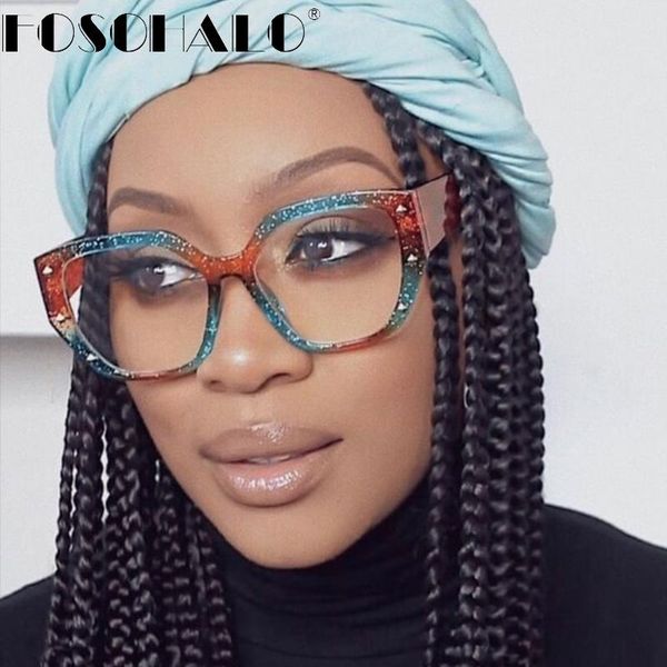 

fashion sunglasses frames cat eye glasses optical prescription frame women men eyewear spectacle transpaernt clear lens eyeglasses, Black