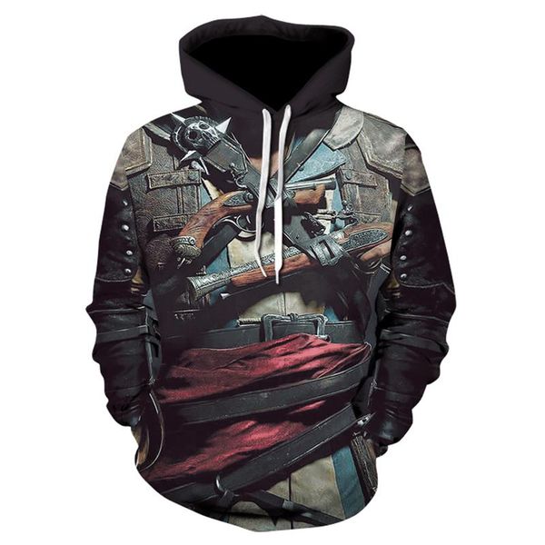 

men's hoodies & sweatshirts viking warrior knight 3d printing harajuku hoodie casual streetwear sweatshirt pullover fashion street, Black