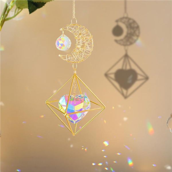 

decorative objects & figurines crystal light catching wind chimes jewelry handmade hanging love heart longan double-pointed diamond pendants