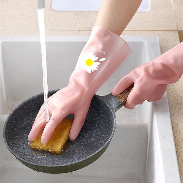 

disposable gloves 1 pair housework waterproof rubber latex laundry non-slip household dish washing kitchen cleaning tool